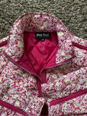 White Birch Pink Floral Quilted Jacket